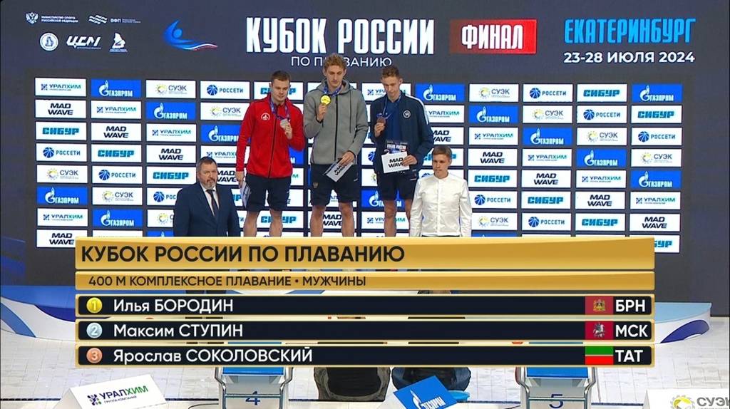 Брянский пловец И.Бородин взял второе золото на кубке России