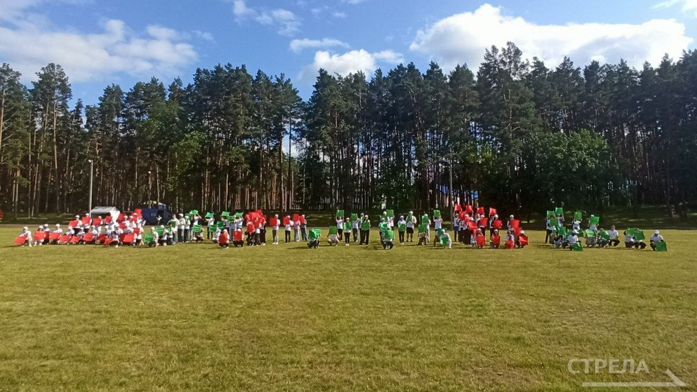 Представители брянской и белорусской молодежи поучаствовали во флешмобе в молодежном лагере «Дружба»