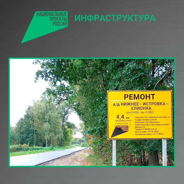 В Стародубе ведется ремонт участка автомобильной дороги Нижнее-Истровка-Елионка