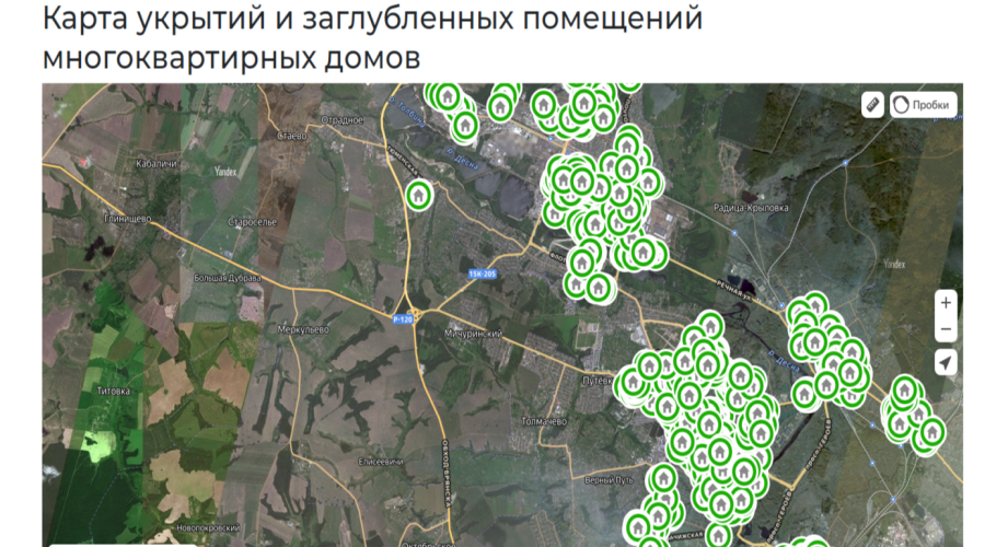 Брянцам напомнили, что расположение укрытий можно узнать на интерактивной карте